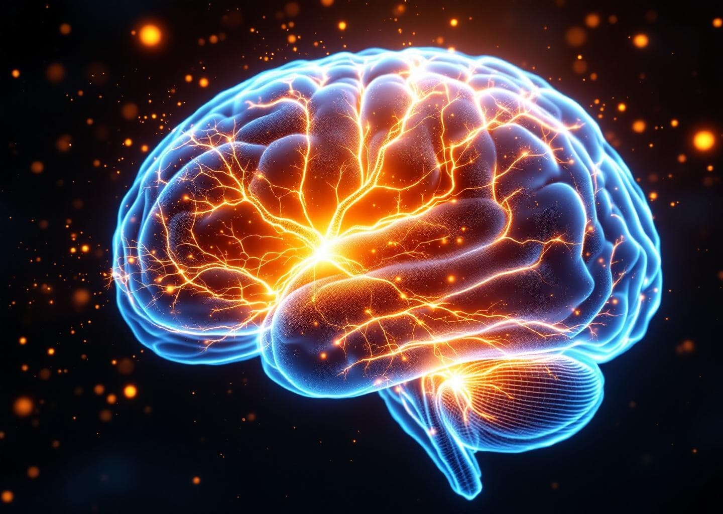Brain scan visualization showing neural activation during self-affirmation practice