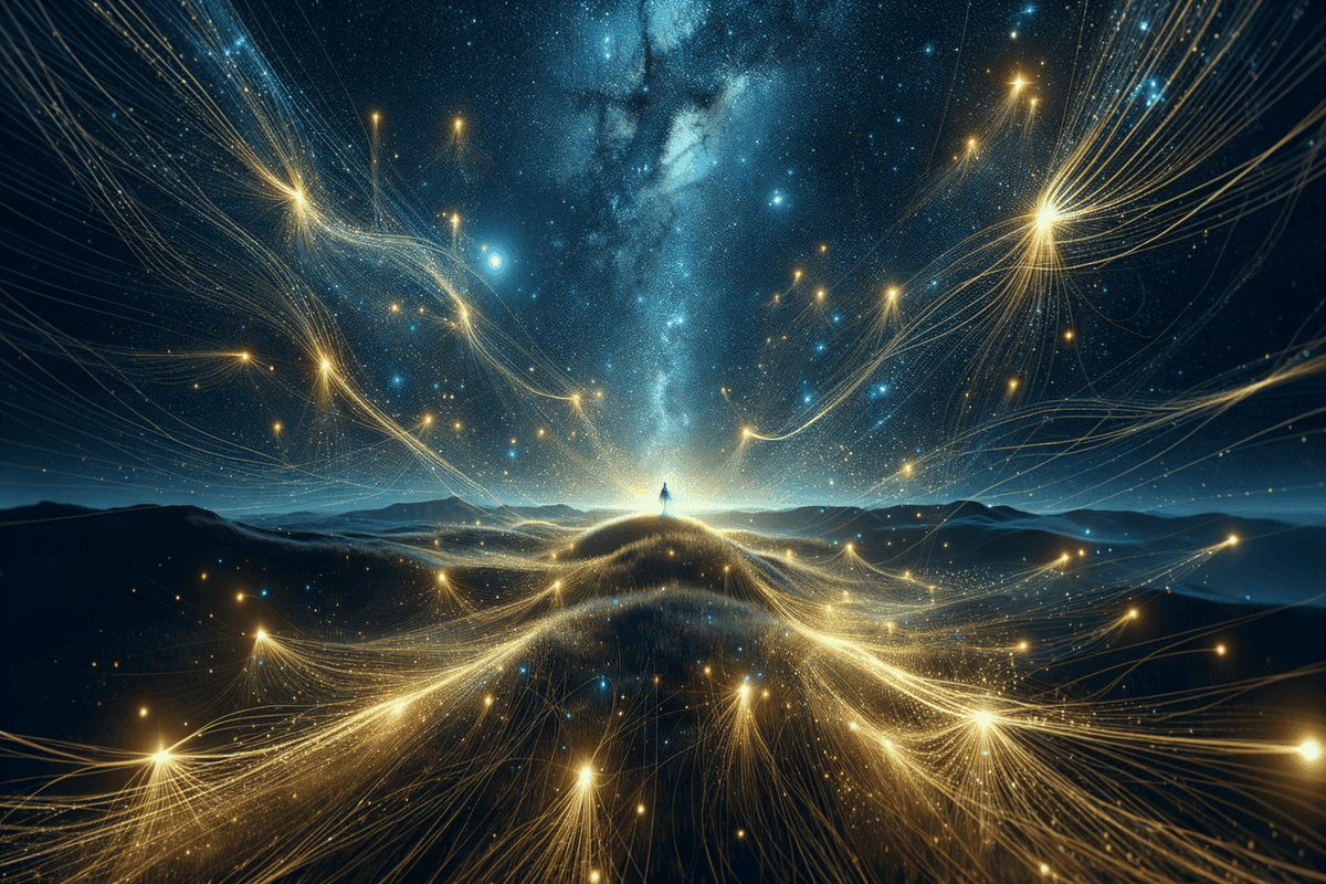 Golden energy field with person at center, manifestation vs law of attraction